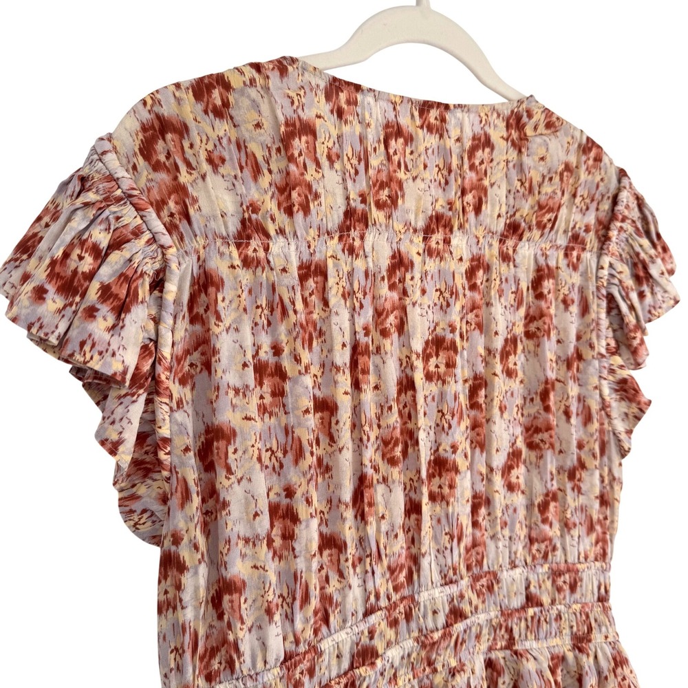 Ulla Johnson Silk Floral Ruffle Midi Dress Sz 14 Ethereal Summer Wedding Luxe - Picture 14 of 16